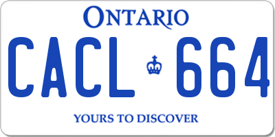 ON license plate CACL664