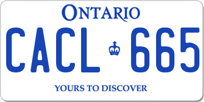 ON license plate CACL665