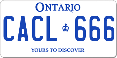 ON license plate CACL666