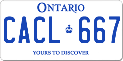 ON license plate CACL667