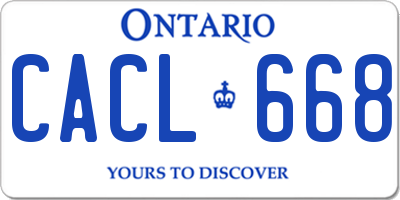 ON license plate CACL668