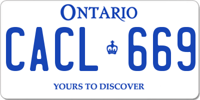 ON license plate CACL669