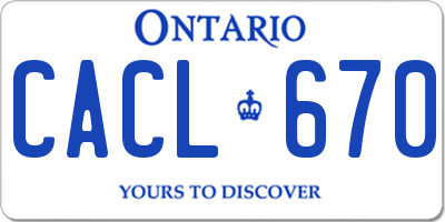 ON license plate CACL670