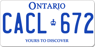 ON license plate CACL672