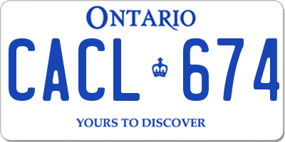 ON license plate CACL674