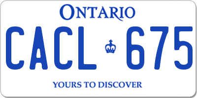 ON license plate CACL675