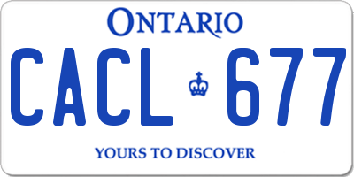 ON license plate CACL677