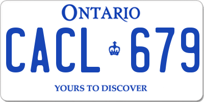 ON license plate CACL679