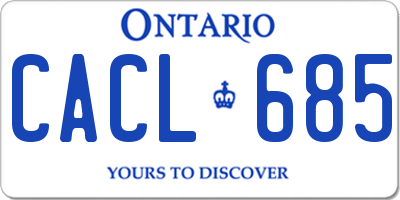 ON license plate CACL685