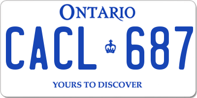 ON license plate CACL687