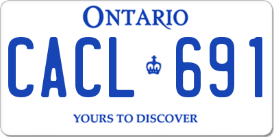 ON license plate CACL691