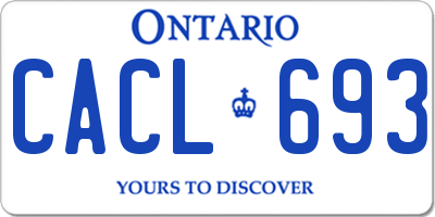 ON license plate CACL693