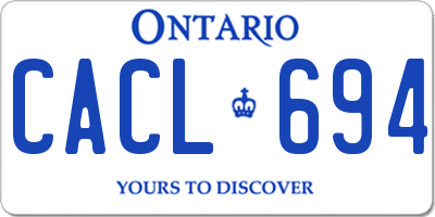 ON license plate CACL694