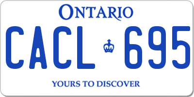 ON license plate CACL695