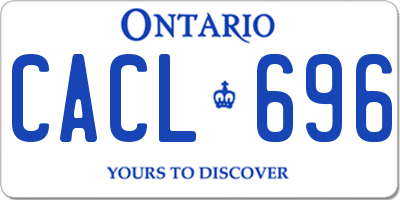 ON license plate CACL696