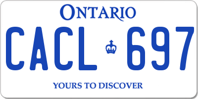 ON license plate CACL697