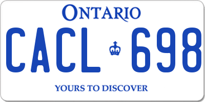 ON license plate CACL698