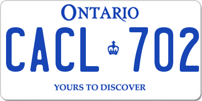 ON license plate CACL702