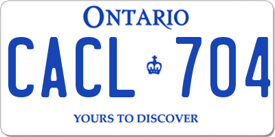 ON license plate CACL704