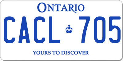 ON license plate CACL705