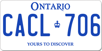 ON license plate CACL706