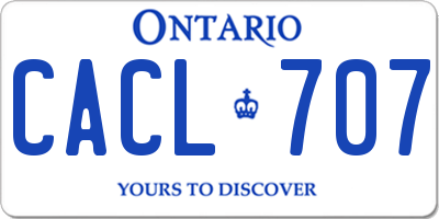 ON license plate CACL707