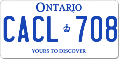 ON license plate CACL708