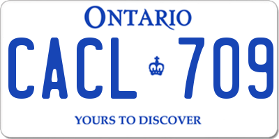 ON license plate CACL709