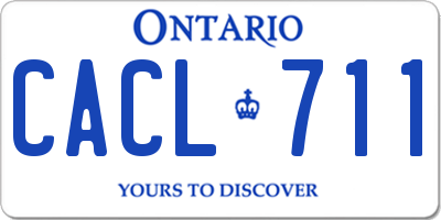 ON license plate CACL711