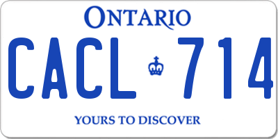 ON license plate CACL714