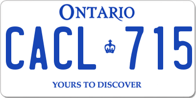 ON license plate CACL715