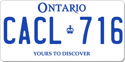 ON license plate CACL716