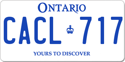 ON license plate CACL717