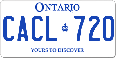 ON license plate CACL720