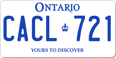 ON license plate CACL721