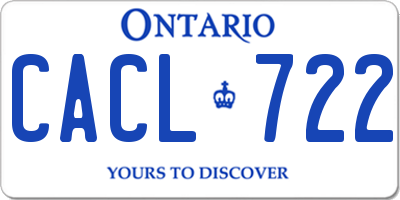 ON license plate CACL722