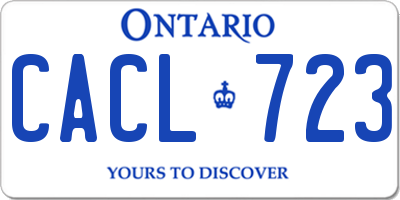 ON license plate CACL723