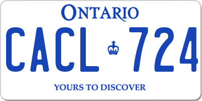 ON license plate CACL724