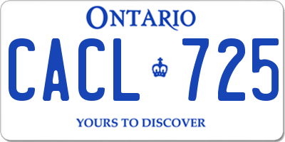 ON license plate CACL725