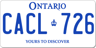 ON license plate CACL726