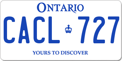 ON license plate CACL727