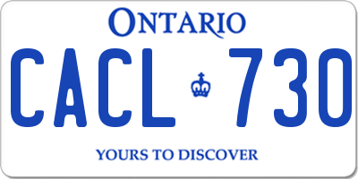 ON license plate CACL730