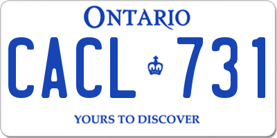 ON license plate CACL731