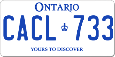 ON license plate CACL733