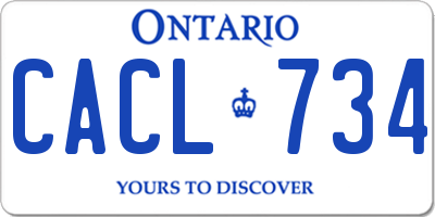 ON license plate CACL734