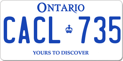 ON license plate CACL735