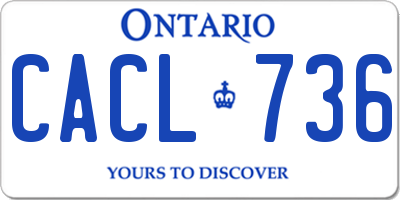 ON license plate CACL736