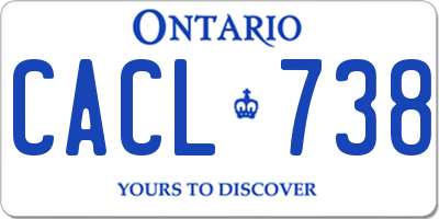 ON license plate CACL738