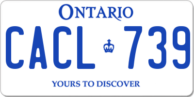 ON license plate CACL739