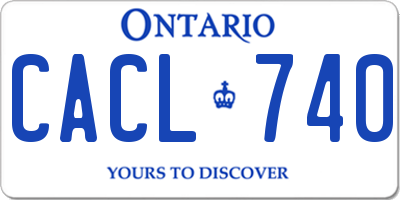 ON license plate CACL740